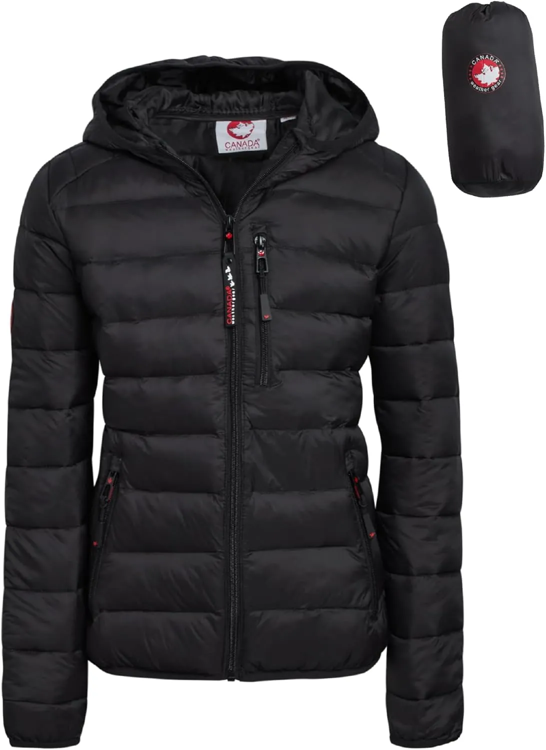 CANADA WEATHER GEAR Women's Puffer Jacket - Packable Bubble Coat, Water Resistant Outerwear Jackets for Women (XXS-M)