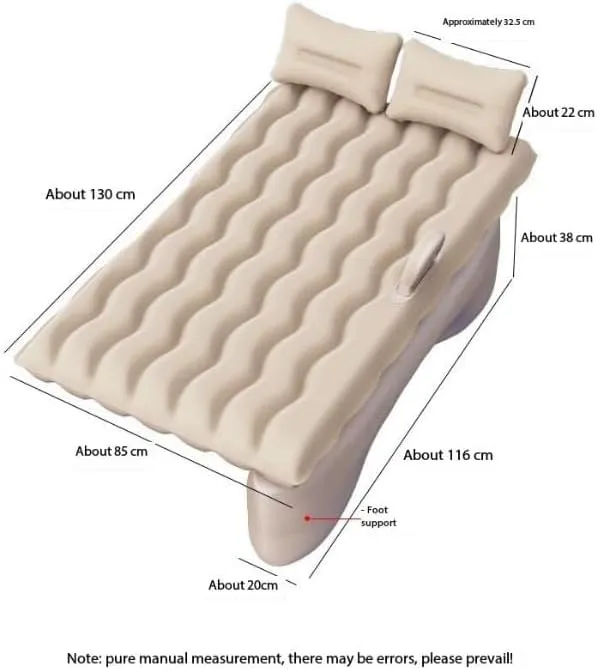Car Air Mattress Back Seat for GMC Sierra 1500 2500 3500,Double Side Flocking Car Bed Portable Air Mattress Car Sleeping Mattress Car Accessories Cars Camping Bed,Black