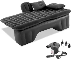 Car Air Mattress Back Seat for GMC Sierra 1500 2500 3500,Double Side Flocking Car Bed Portable Air Mattress Car Sleeping Mattress Car Accessories Cars Camping Bed,Black