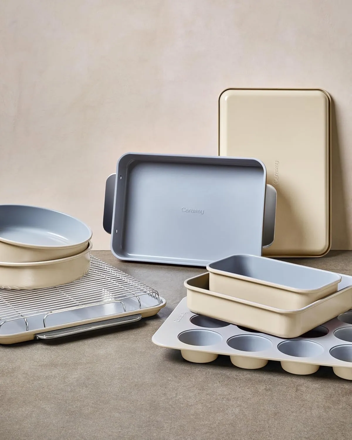 Caraway Non-Stick Ceramic 9”x13” Rectangle Pan Duo - Naturally Slick Ceramic Coating - Non-Toxic, PTFE & PFOA Free - Perfect for Brownies, Lasagnas, and More - Black