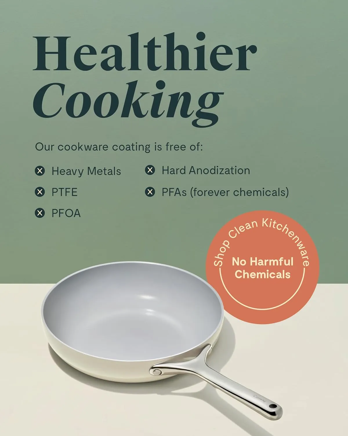 Caraway Nonstick Ceramic Frying Pan (2.7 qt, 10.5") - Non Toxic, PTFE & PFOA Free - Oven Safe & Compatible with All Stovetops (Gas, Electric & Induction) - Perracotta