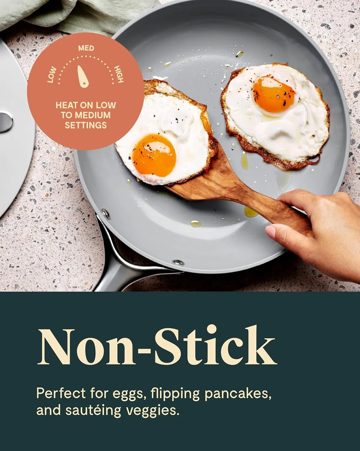 Caraway Nonstick Ceramic Frying Pan (2.7 qt, 10.5") - Non Toxic, PTFE & PFOA Free - Oven Safe & Compatible with All Stovetops (Gas, Electric & Induction) - Perracotta