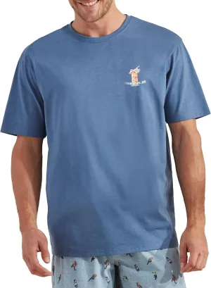 CARIBBEAN JOE Men's Shirt, Pajamas Sleep Top with Tiki Faced Design, Lightweight and Breathable Pjs