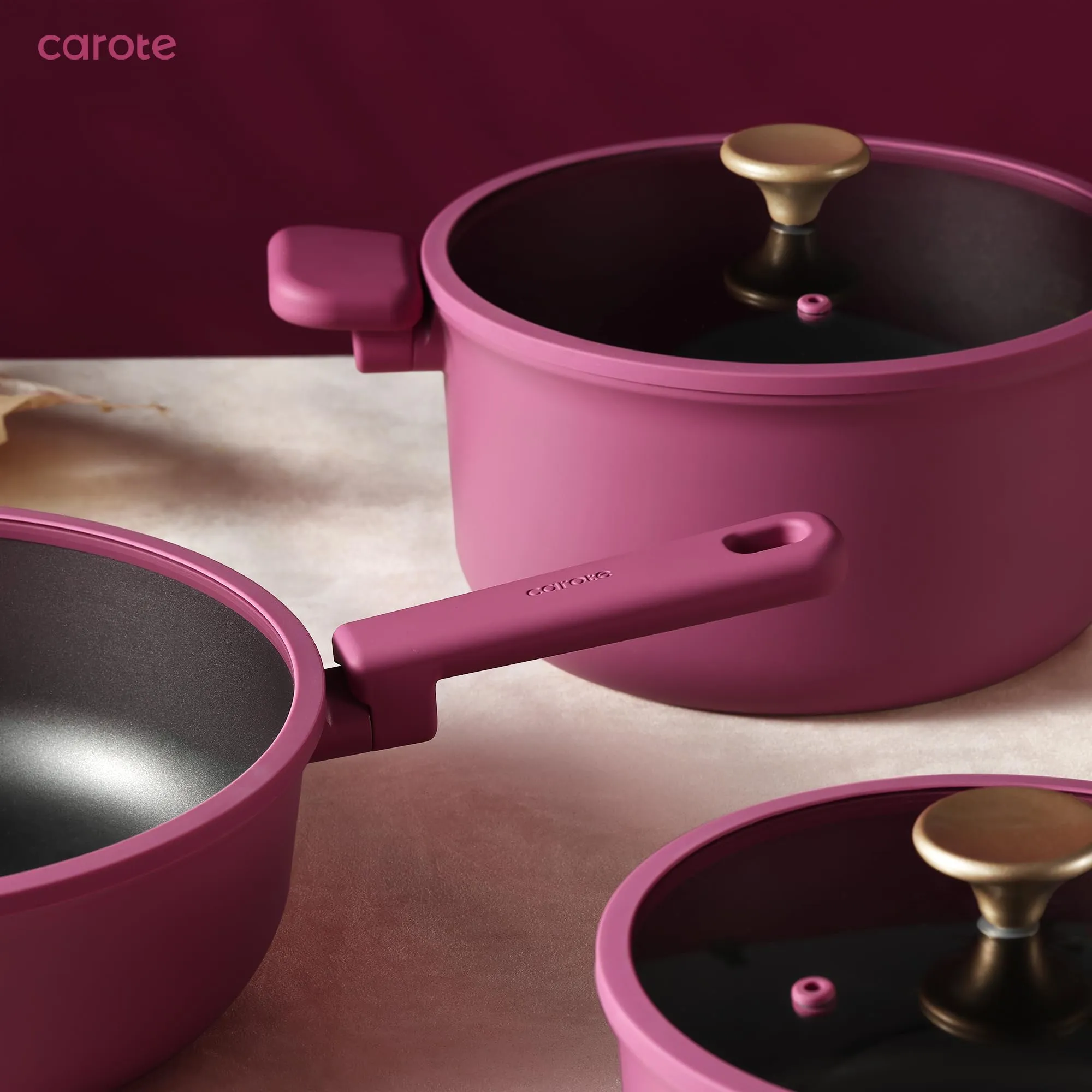CAROTE 16 Piece Nonstick Kitchen Cookware Sets, Pots and Pans Set Non Stick,Induction Cooking Set W/Frying Pans, Saucepans