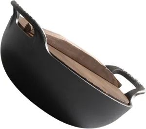 Cast Iron Cooking Pot with Ergonomic Side Handles Durable Non Stick Saucepan for Stewing Stir Frying and Hot Pot for Outdoor Camping and Everyday Use