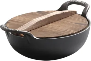 Cast Iron Cookware Pot with Side Handles Versatile Cooking Pot for Camping Stewing Stir Frying and Hot Pot Durable Heat Conductive Non Stick Design for Outdoor Use