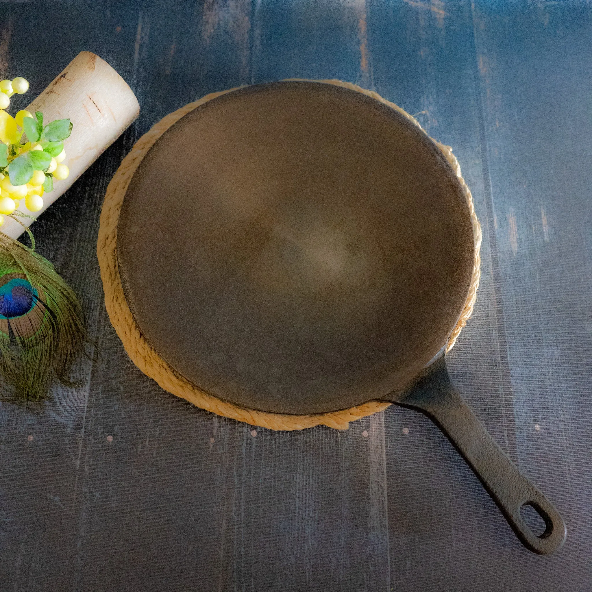 Cast Iron Roti Tawa with Elevated Handle(10 Inches)