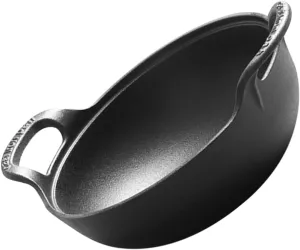 Cast Iron Skillet Camping Pot Outdoor Cookware for Stewing Stir-frying Hot Pot Thickened Base for Even Heating for Home and Outdoor Cooking