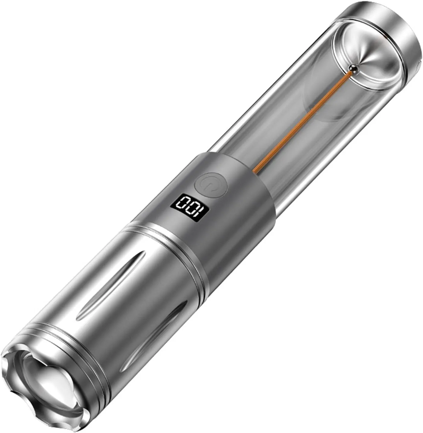 cdar Outdoor Camping Flashlight Digital Display 、3 Modes Zoomable High Lumens Super Bright Rechargeable Portable Hiking Handheld Flash Lamp
