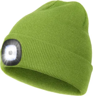 CENSGO Unisex Hat with Light, USB Rechargeable LED Headlamp Beanie, Gifts for Dad Father Men Husband Warm Knitted Cap