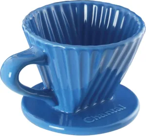 Chantal "Lotus" ceramic pour over coffee dripper, 8 Ounces, Blue Cove