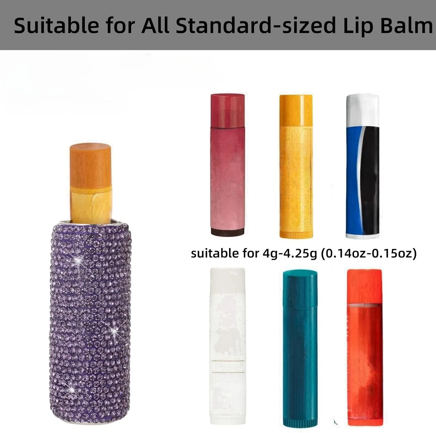 Chapstick Holder Key Chain 2Pcs Lip Balm Gloss Holder Keychain Bling Lipstick Case for Purse Portable Metal Chap Stick Organizer Cute Key Chain Accessories for Women (Sliver)