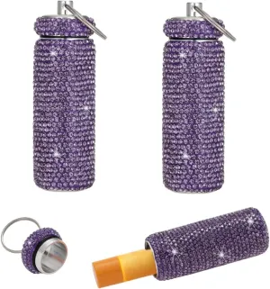 Chapstick Holder Key Chain 2Pcs Lip Balm Gloss Holder Keychain Bling Lipstick Case for Purse Portable Metal Chap Stick Organizer Cute Key Chain Accessories for Women (Sliver)