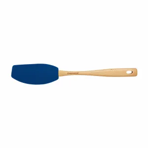 Chasseur Curved Spatula with Silicone Heads with Beechwood Handle – Blue