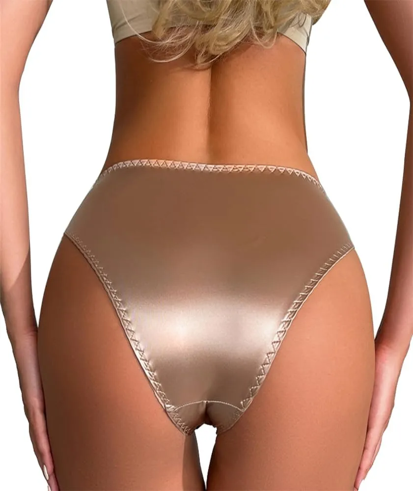 Cheeky Panties for Women Sexy Womens Lace Underwear Seamless Satin Panties Ladies No Show Breathable Hipster Panty