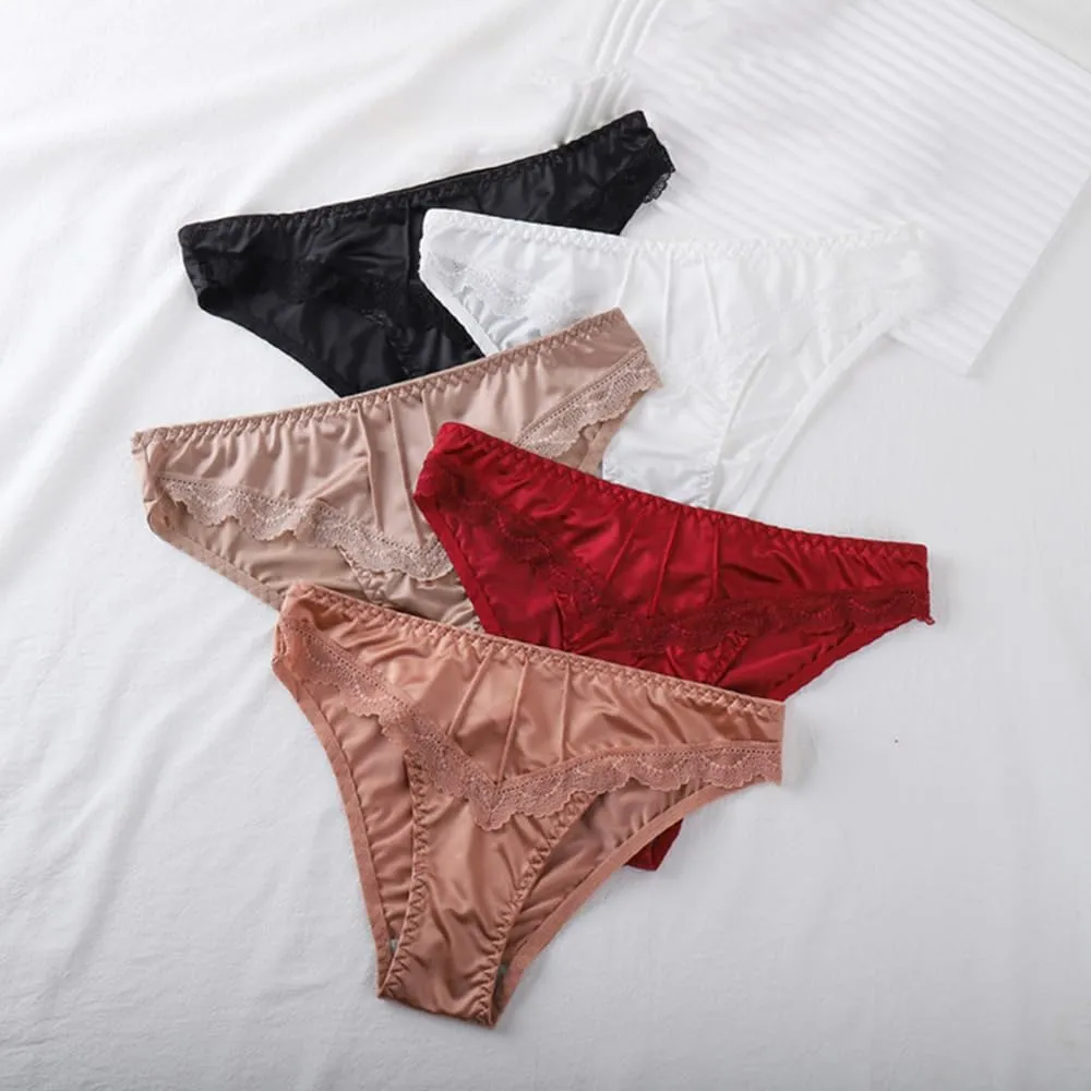 Cheeky Panties for Women Sexy Womens Lace Underwear Seamless Satin Panties Ladies No Show Breathable Hipster Panty