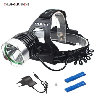 CHUANGLIANGZHE LED Headlamp Head Torch battery 18650 luminarias LED flashlight camping headlamps lantern on the head 2000 lumens