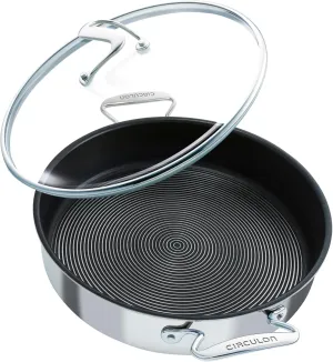 Circulon SteelShield C Series Stainless Steel Saute Pan with Lid 30cm/4.7L - Induction Suitable Stainless Steel Saute Pan with Hybrid Non Stick, Metal Utensil Safe & Dishwasher Safe Cookware