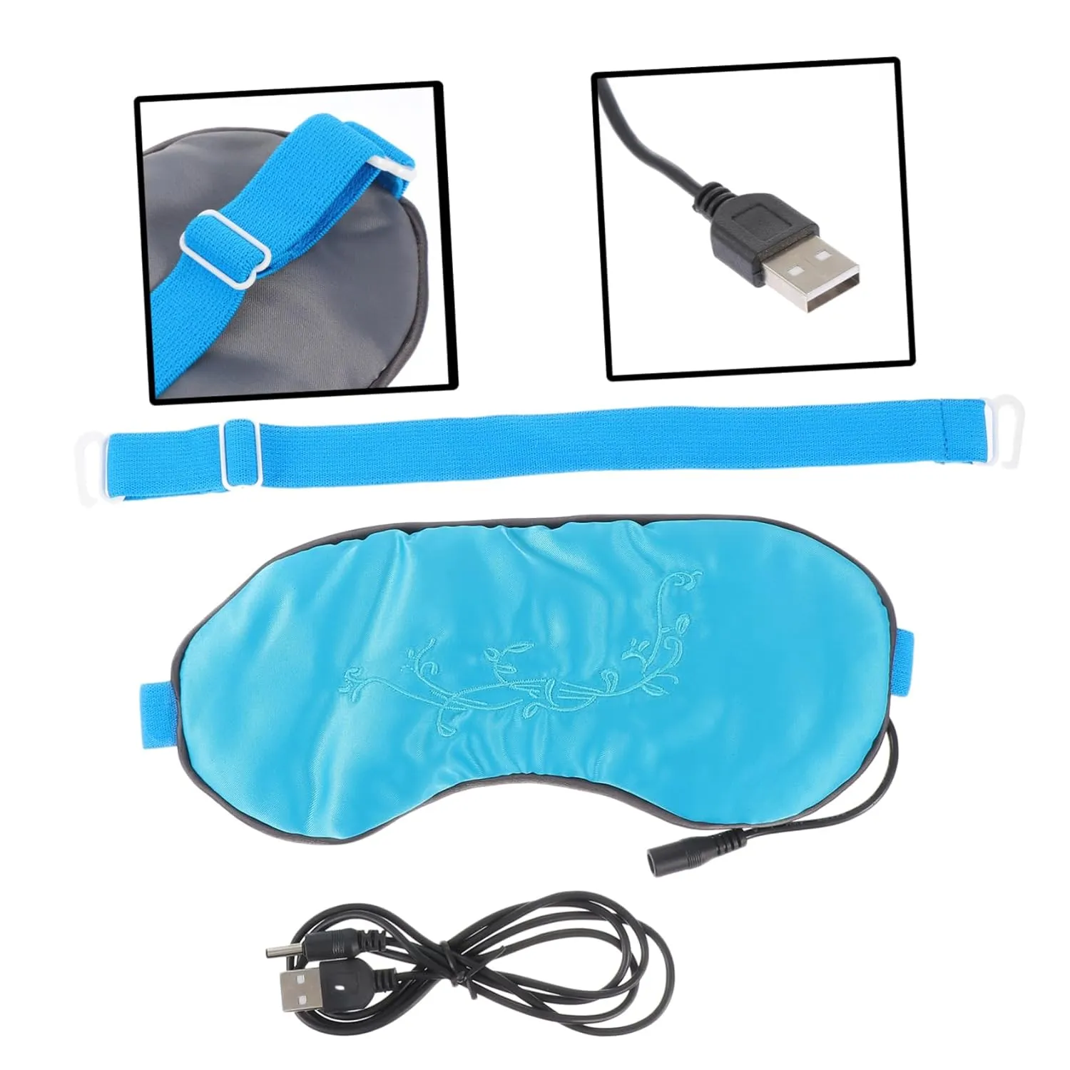 CLISPEED 1pc USB Steaming Eye Mask Comfortable Shading Eye Patches for Sleep Soft Blindfold for Relaxation for Naps and Travel Blocks Light