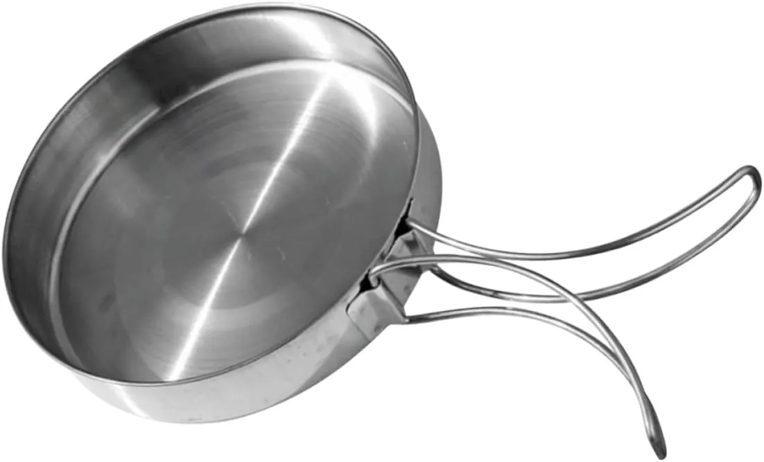 CLISPEED Non-stick Stainless Steel Cooking Pan Foldable Outdoor Frying Pan for Camping Hiking and Picnics Portable and Easy to Clean Cookware