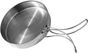 CLISPEED Non-stick Stainless Steel Cooking Pan Foldable Outdoor Frying Pan for Camping Hiking and Picnics Portable and Easy to Clean Cookware