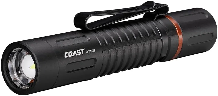 COAST XT10R 280 Lumen USB-C Rechargeable Pocket Flashlight, BLACK