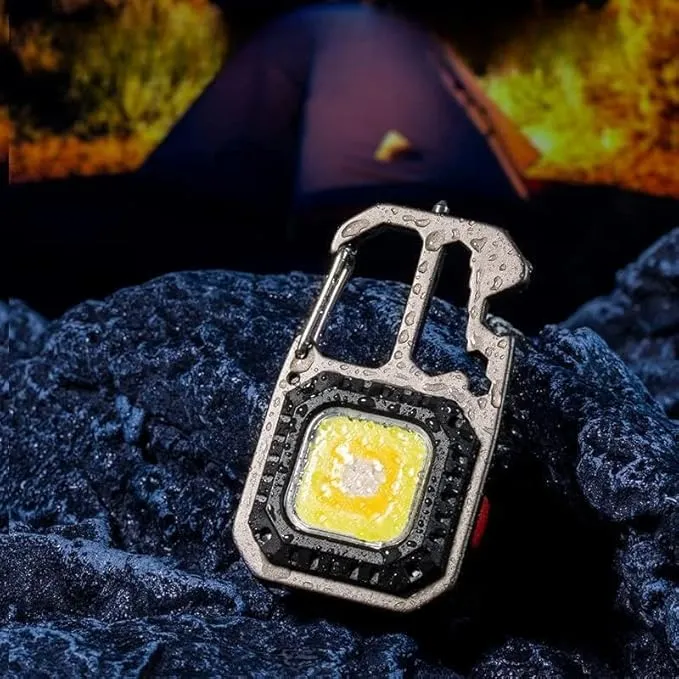 COB Keychain Work Light,COB Keychain Flashlight,Mini Portable Keychain Tools - USB Rechargeable, 800 Lumens,Multifunctional Work Light with Screwdriver- Portable Outdoor Emergency Lighting