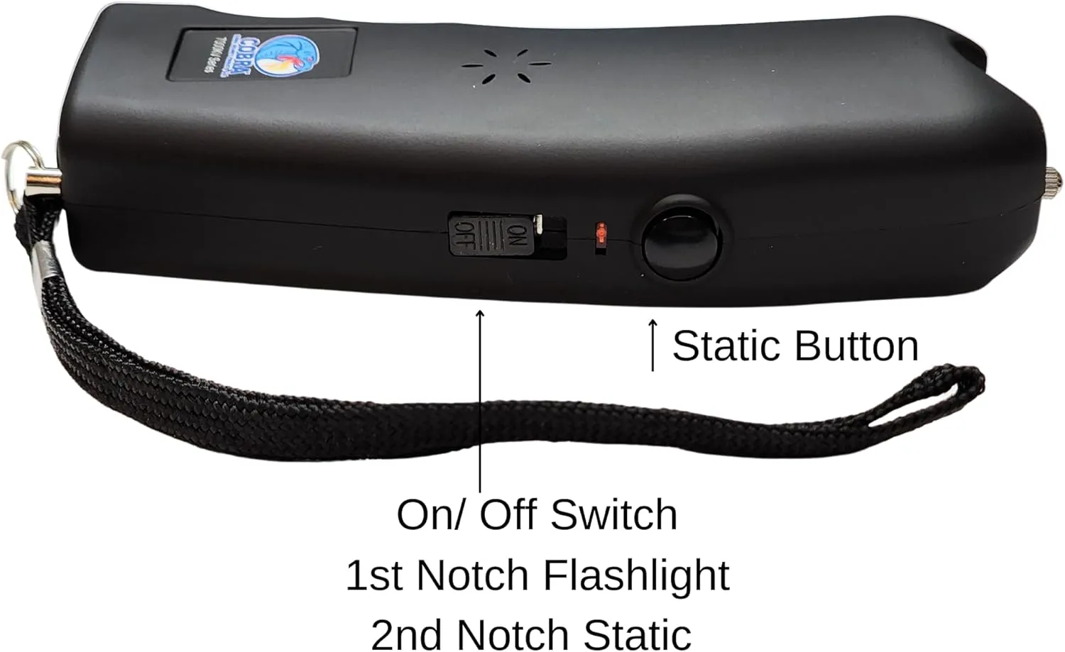 Cobra 007 Stun Gun - Flashlight - 7000KV or 7,000,000 Volts - Safety Pin Loud Siren - Self Defense - Protective Deterrent - Tactical Quick Response - Quick Emergency - Security - Integrated Charger
