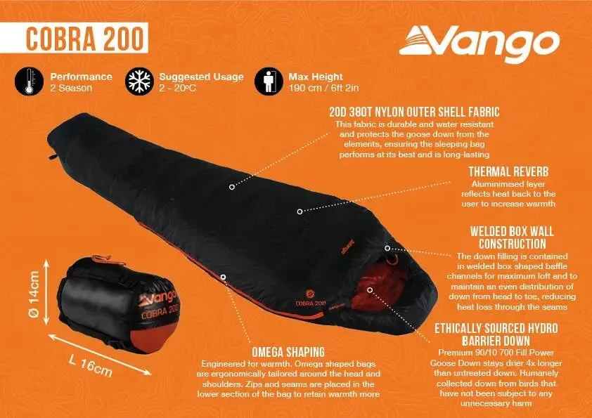 Cobra 200 Sleeping Bag (2°C)