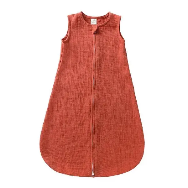 Comfortable Cotton Linen Baby Sleeping Bag in Linen Vest Style