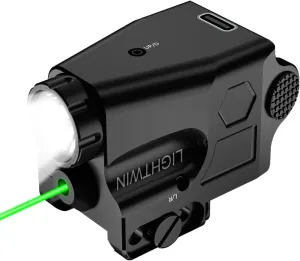 Compact 600 Lumens Green Laser Light Combo for Glock Taurus Walther Springfield S&W, Steady & Strobe Mode for Laser & Light, 3 Holes for Better Mounting - Illuminate Your Path with Precision