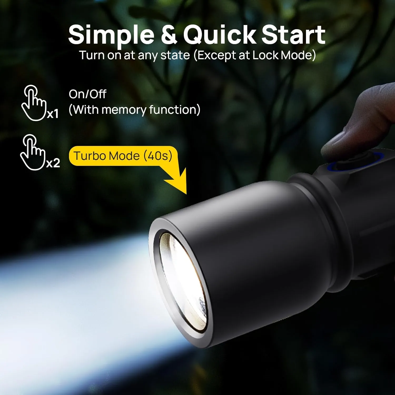 Consciot Rechargeable Flashlight High Lumens, 7 Modes Adjustable Including Lock Mode, Powerful Handheld Flash Light Outdoor, Long-Lasting Flashlight for Camping, Dog Walking, Emergency, 2 Pack