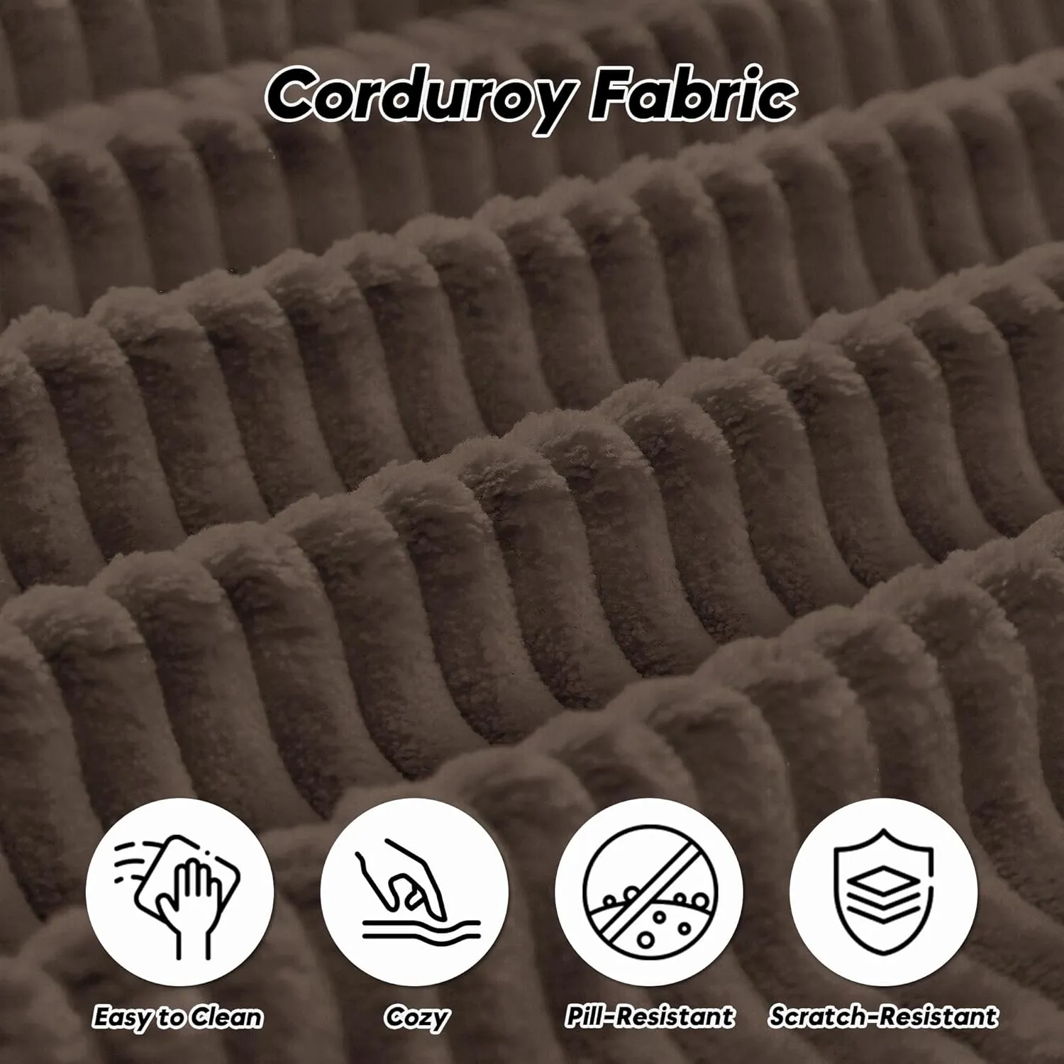 Convertible Folding Mattress Couch, Comfy Corduroy Sleeper Floor Sofa Bed with Fixed-Shape Frame, Floor Sofa with Armrest, Lounge Couch for Living Room Bedroom Lounge Studio,Brown