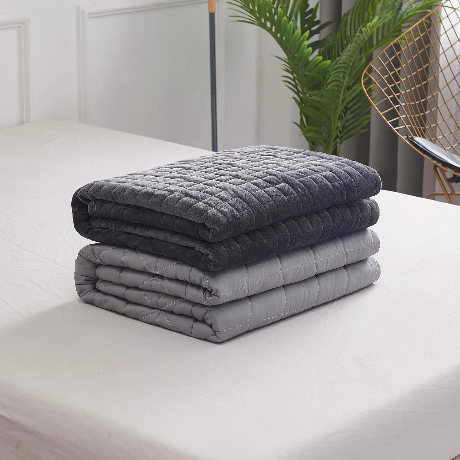 CoolZen™ Cooling Weighted Blanket 20 lbs with Removable Cover — Heavy Blanket for Adults, Calming, & Sleeping — Weighted Comforter with Premium Glass Beads for All Seasons — 60”x80” Queen Bed Size