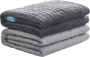 CoolZen™ Cooling Weighted Blanket 20 lbs with Removable Cover — Heavy Blanket for Adults, Calming, & Sleeping — Weighted Comforter with Premium Glass Beads for All Seasons — 60”x80” Queen Bed Size