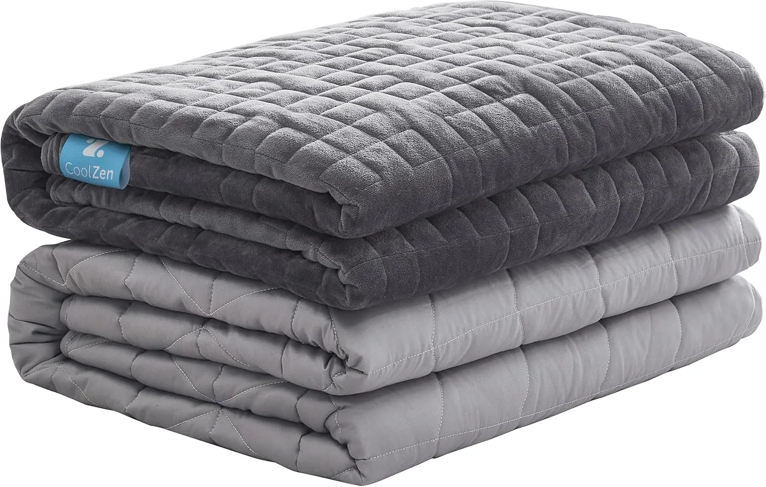 CoolZen™ Cooling Weighted Blanket 20 lbs with Removable Cover — Heavy Blanket for Adults, Calming, & Sleeping — Weighted Comforter with Premium Glass Beads for All Seasons — 60”x80” Queen Bed Size