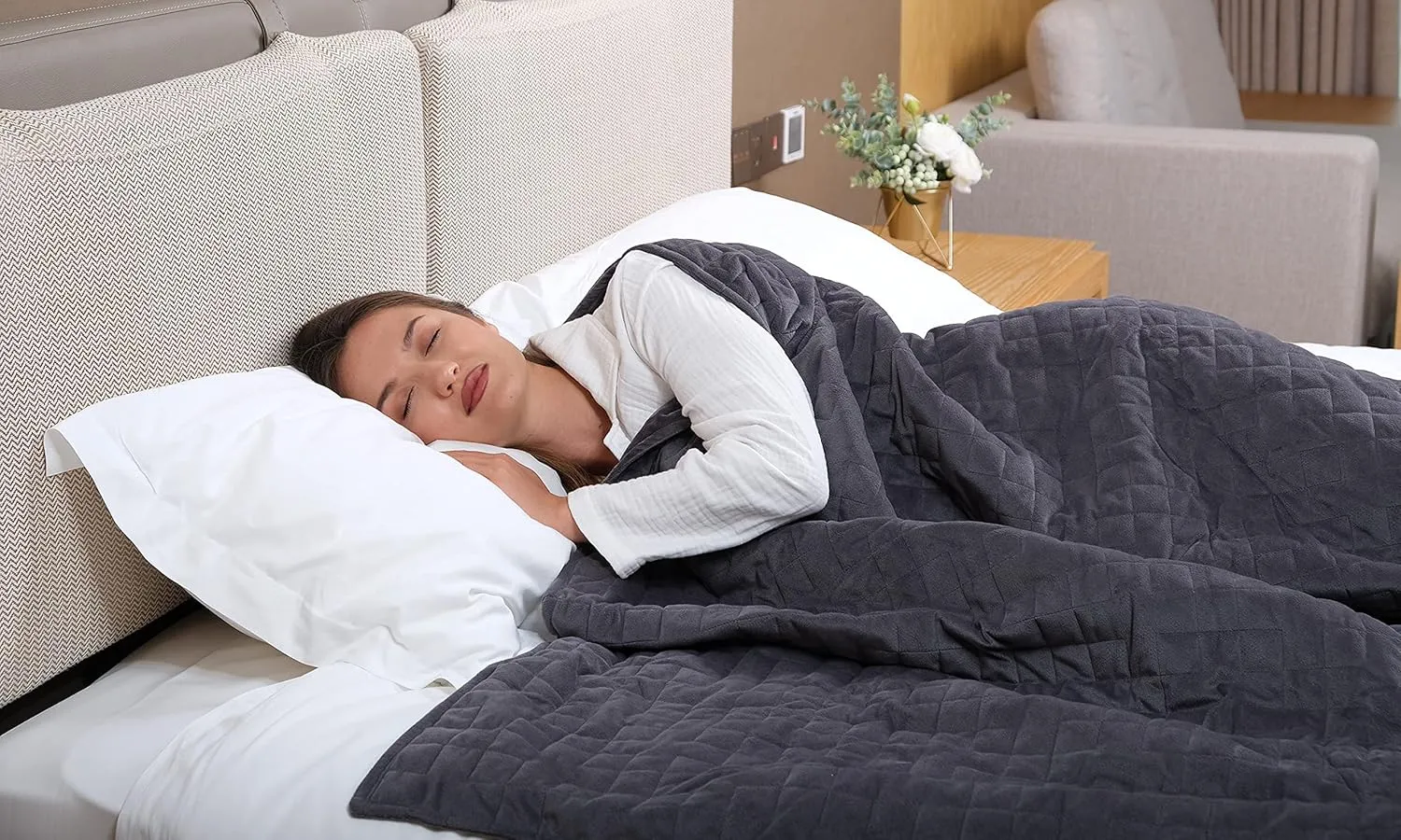CoolZen™ Cooling Weighted Blanket 20 lbs with Removable Cover — Heavy Blanket for Adults, Calming, & Sleeping — Weighted Comforter with Premium Glass Beads for All Seasons — 60”x80” Queen Bed Size