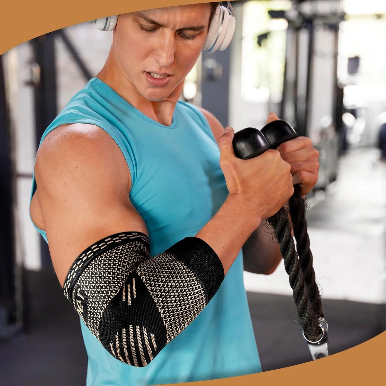 Copper Elbow Sleeve,Elbow Compression Sleeve, Elbow Brace For Tendonitis and Tennis Elbow,Golfers, Arthritis, Bursitis. Elbow Pain Relief,Weightlifting, Fit for Men & Women