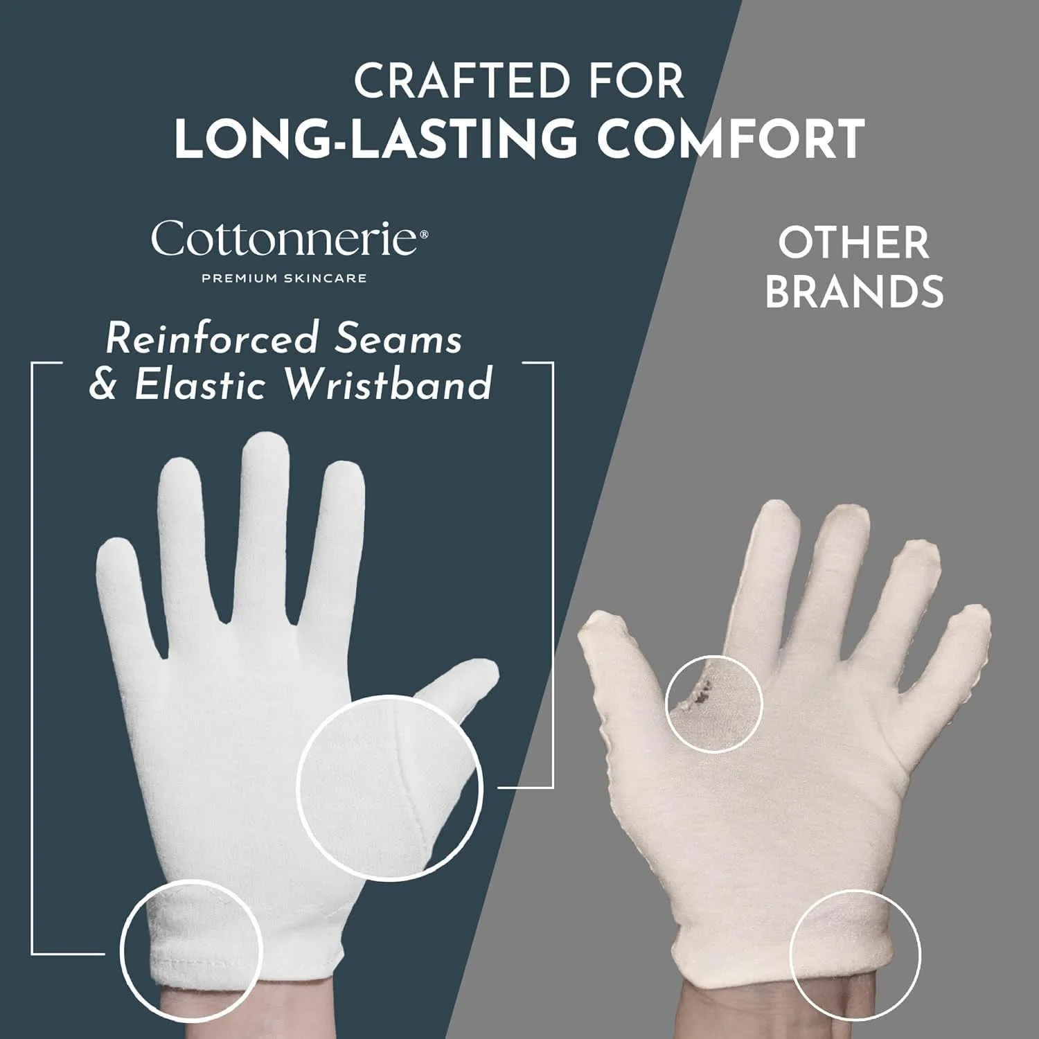 Cotton Gloves for Dry Hands Sleeping, Moisturizing Gloves Overnight, Hand Moisturizer Gloves, Moisture Gloves for Dry Hands Overnight, Sleeping Gloves, Eczema Gloves, Medium 7 Pair