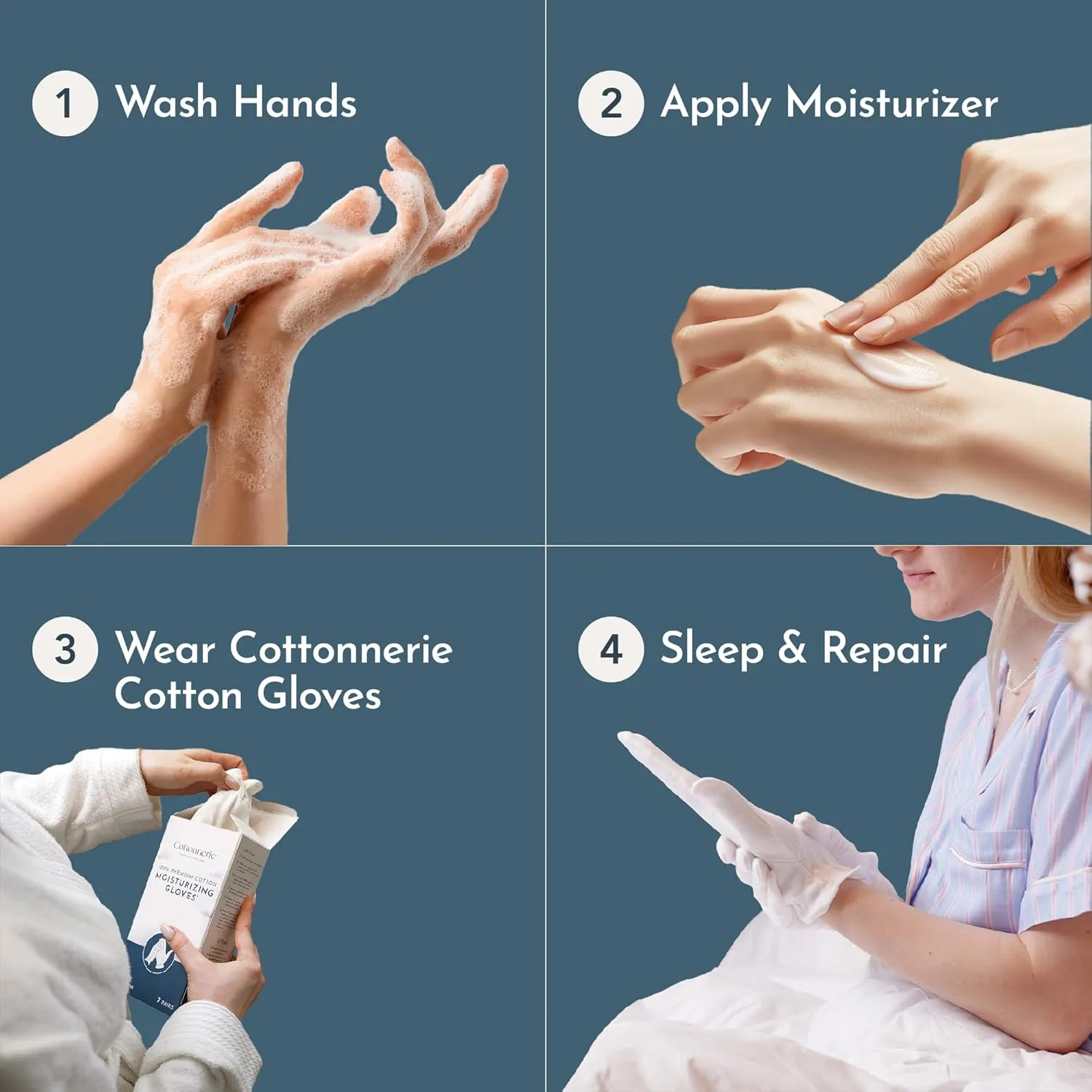 Cotton Gloves for Dry Hands Sleeping, Moisturizing Gloves Overnight, Hand Moisturizer Gloves, Moisture Gloves for Dry Hands Overnight, Sleeping Gloves, Eczema Gloves, Medium 7 Pair