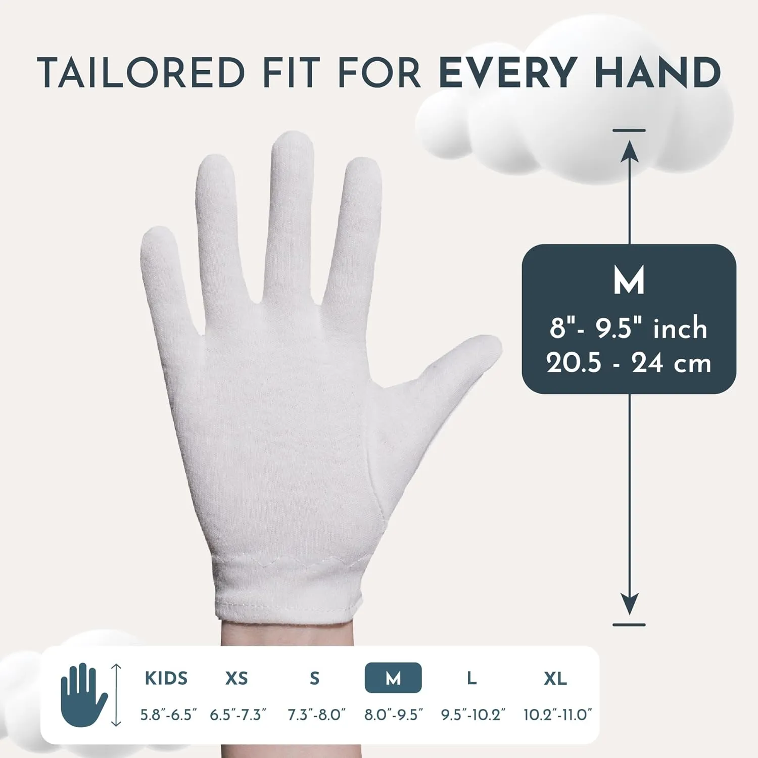 Cotton Gloves for Dry Hands Sleeping, Moisturizing Gloves Overnight, Hand Moisturizer Gloves, Moisture Gloves for Dry Hands Overnight, Sleeping Gloves, Eczema Gloves, Medium 7 Pair