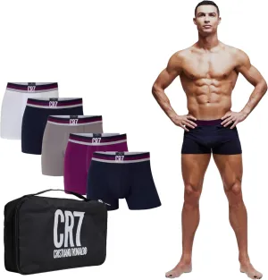 CR7 5-Pack Trunk Travel Bag Cotton Blend, Breathable, Durable, Modern Style, Conveniently Packed in Travel Bag (US, Alpha, Large, Regular, Regular, Multicolor)