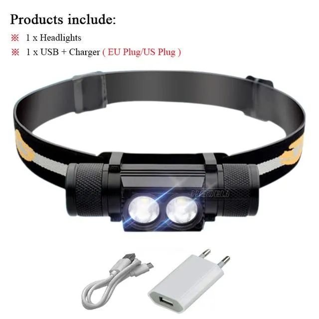 cree xm l2 led headlamp USB headlight  18650 rechargeable battery torch Head flashlight ed head lamp waterproof camping light