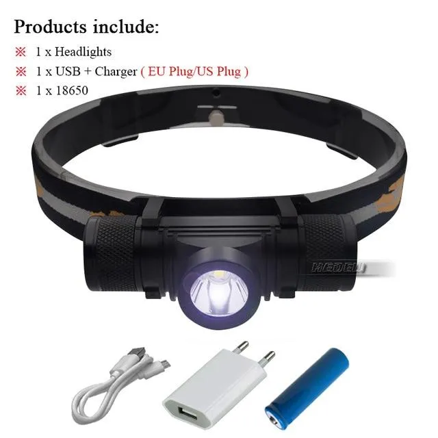 cree xm l2 led headlamp USB headlight  18650 rechargeable battery torch Head flashlight ed head lamp waterproof camping light
