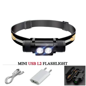 cree xm l2 led headlamp USB headlight  18650 rechargeable battery torch Head flashlight ed head lamp waterproof camping light