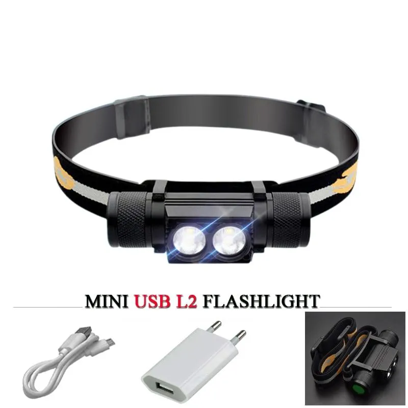 cree xm l2 led headlamp USB headlight  18650 rechargeable battery torch Head flashlight ed head lamp waterproof camping light