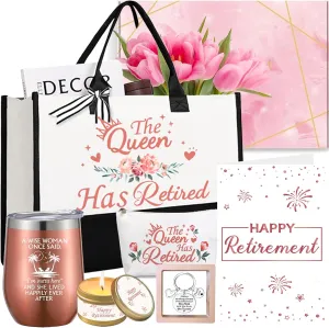 Crenics Retirement Gift for Women, Happy Retirement Gifts for Coworker, Friends, Boss, Teachers, Nurses, Mom, Grandma Retirees, Best Retired Gifts with Tote Bag Set