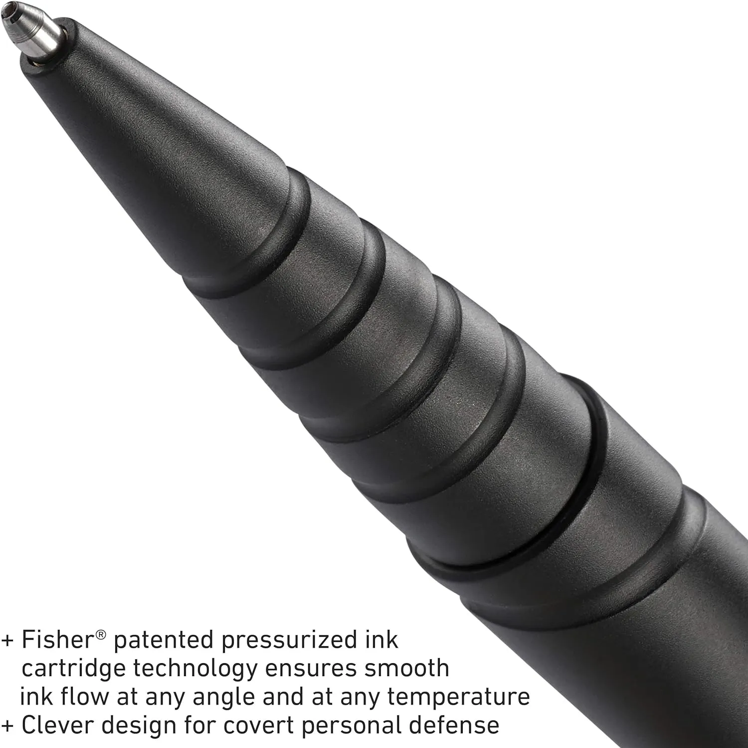 CRKT Williams Tactical Pen 2: Low Profile, EDC Self Defense Survival Pens Made of Black Anodized Aluminum with Fisher Space Ink Cartridge, and Pocket Clip TPENWP