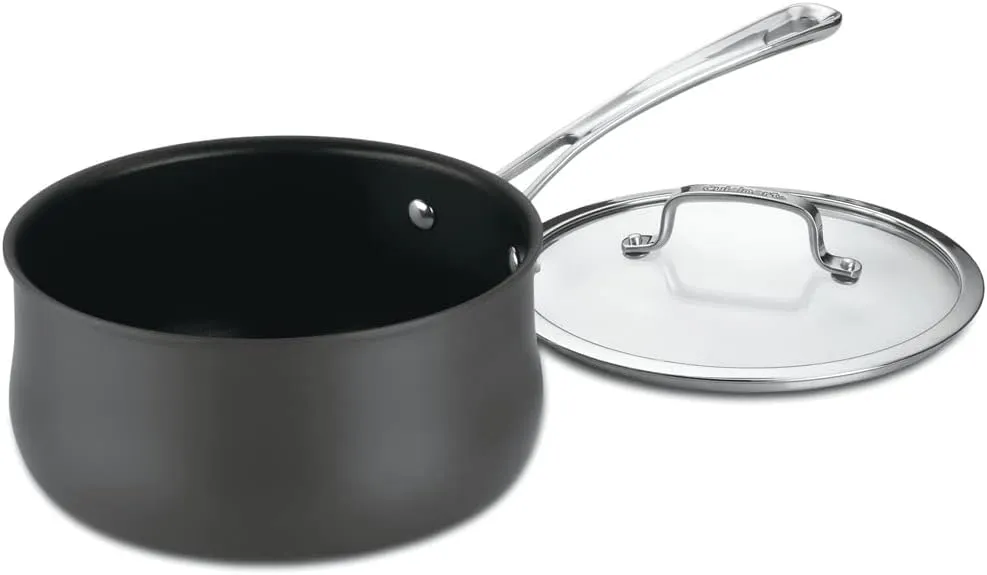 Cuisinart Contour 1-Quart PURELYCERAMIC™ Nonstick PFAS Free Hard-Anodized Saucepan with Cover, 6419C-14