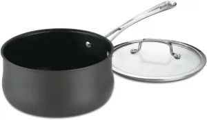 Cuisinart Contour 1-Quart PURELYCERAMIC™ Nonstick PFAS Free Hard-Anodized Saucepan with Cover, 6419C-14